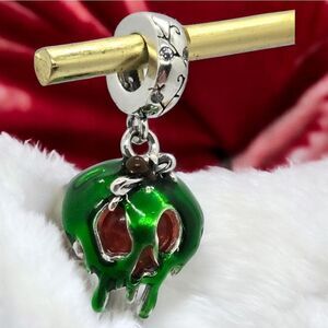 Poisoned Apple Charm S925 Sterling Silver Slide-On Bracelet Disney Villain Inspo